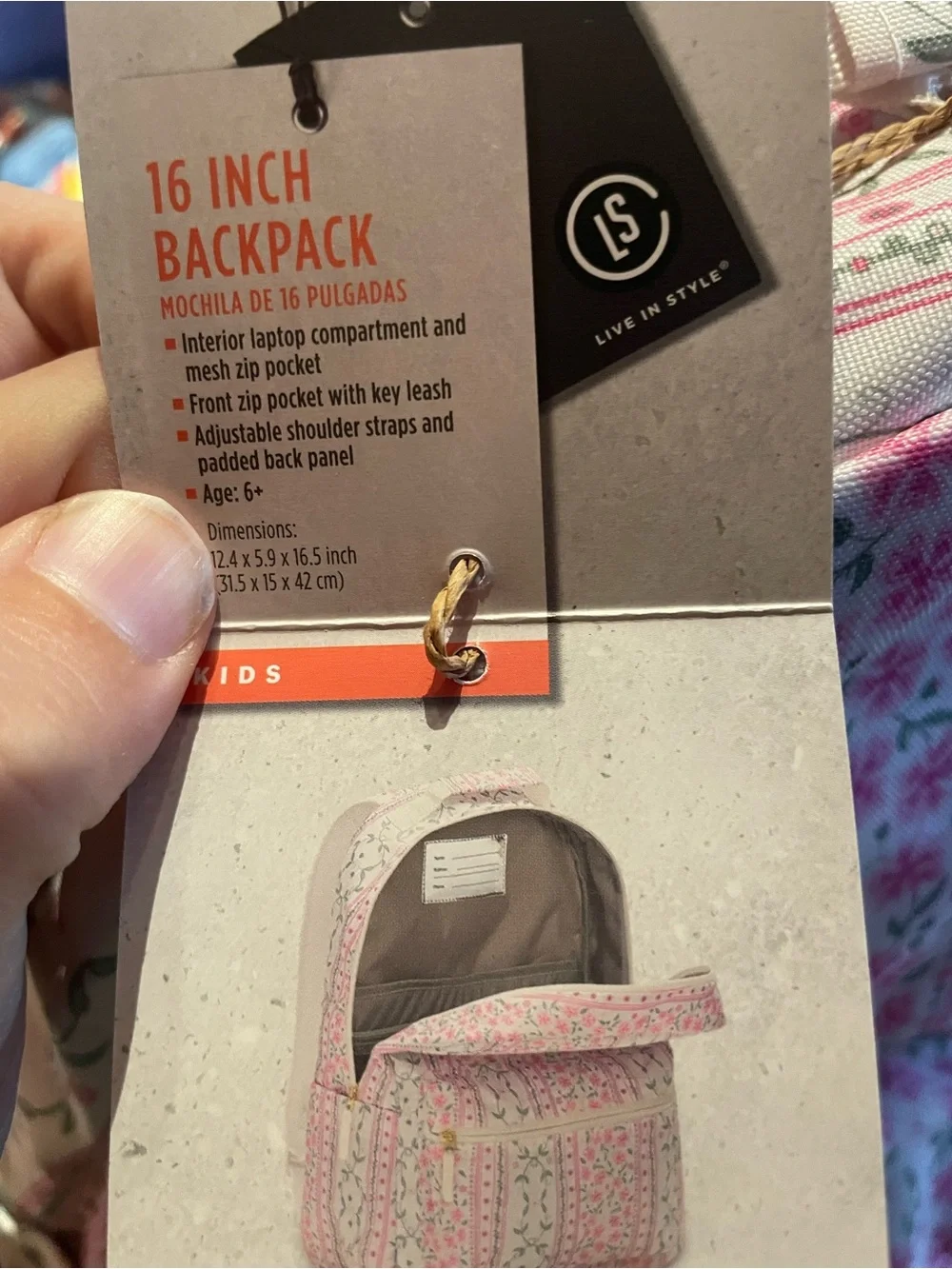 NWT BUNDLE Backpack and Lunchbox in Pink and Green Coquette Pattern